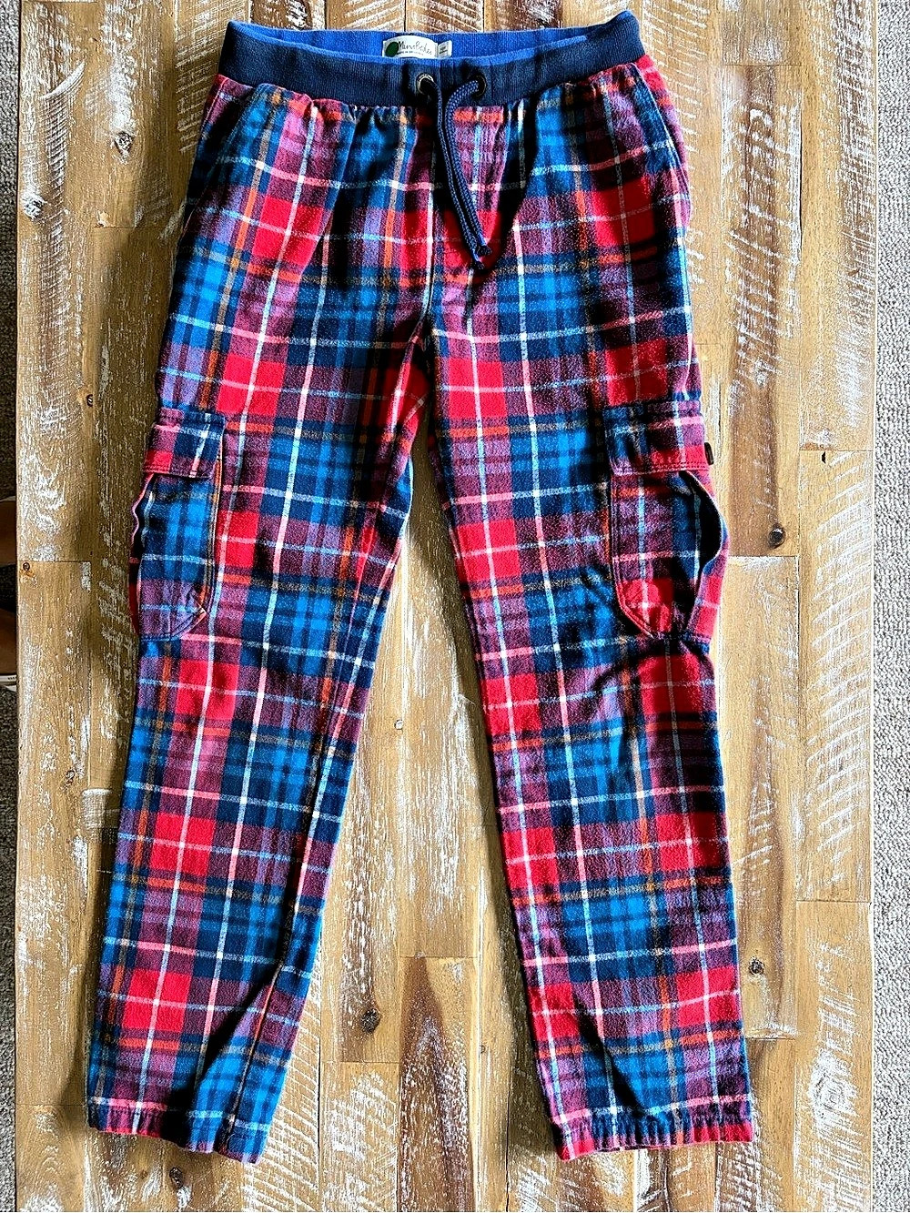 Mini Boden Boys Plaid Flannel Tartan Cargo Pants 10Y
